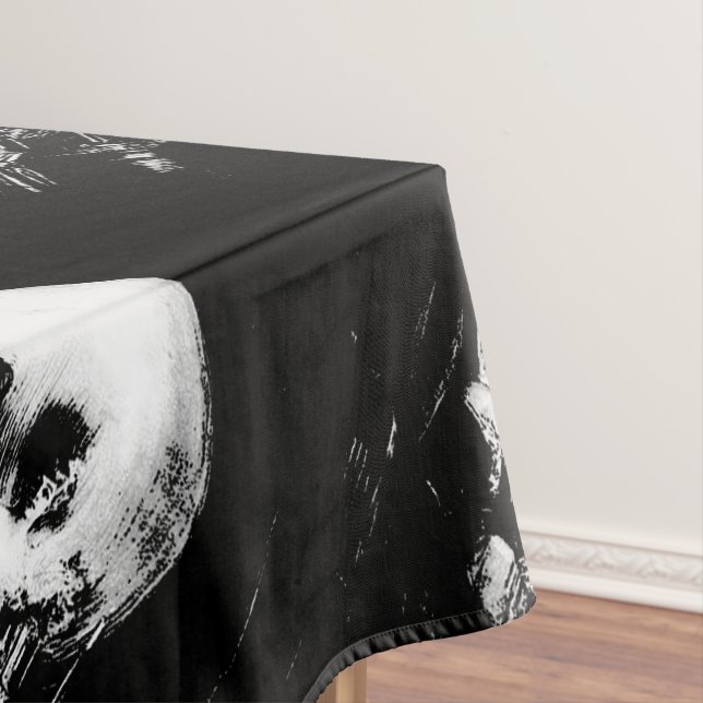 Mantel Woman with Halloween Skull Reflection In Mirror (In Situ)