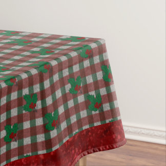Mantel Xmas Gingham de los años 1940 Tablillas de 52" x 7