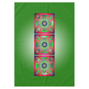 Mantel YANTRA - la gran rueda - rosa verde
