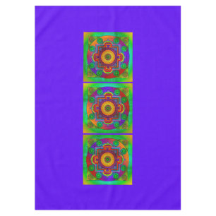 Mantel YANTRA - la gran rueda - violeta verde