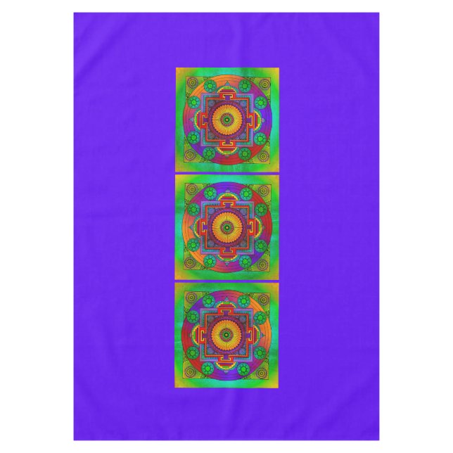 Mantel YANTRA - la gran rueda - violeta verde (Anverso)