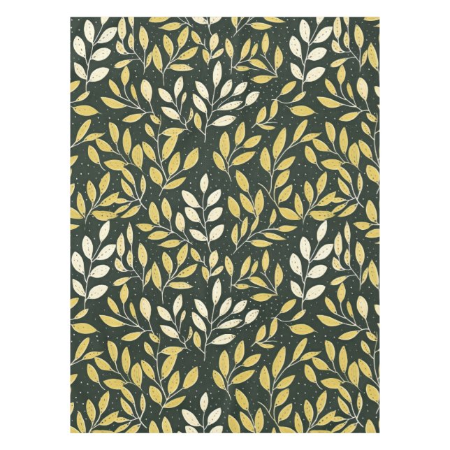 Mantel Yellow and Cream Leafy Branches Pattern  (Anverso)