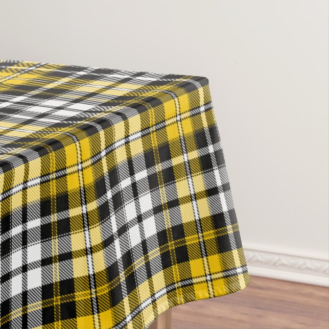 Mantel Yellow Black White Plaid Tartan Pattern Design  (In Situ)