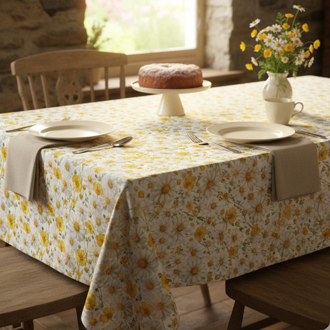 Mantel Yellow Watercolor Wildflower Pattern  (Subido por el creador)