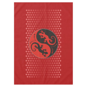Mantel YIN y YANG Geckos rojo negro + tu idea de fondo