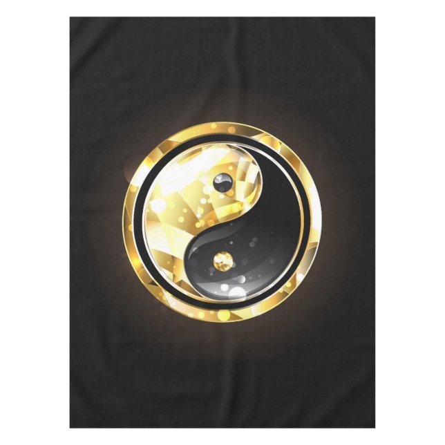 Mantel Yin Yang dorado en negro (Anverso)
