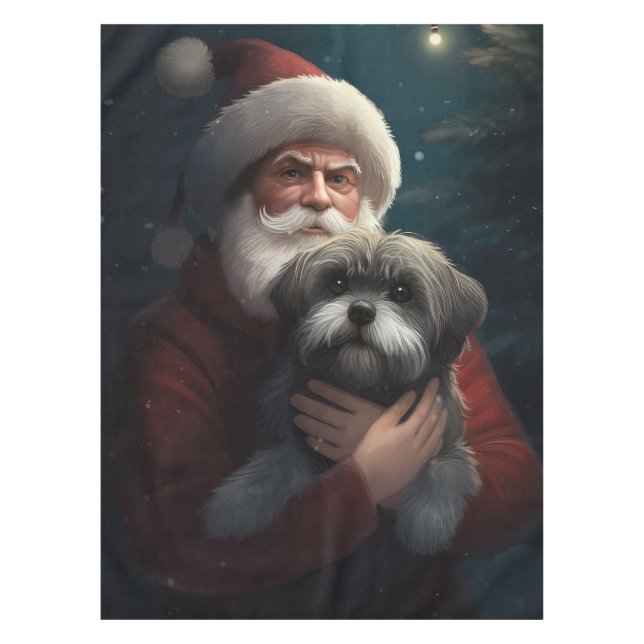 Mantel Yorkipoo con Navidades festivos de Santa Claus (Anverso)