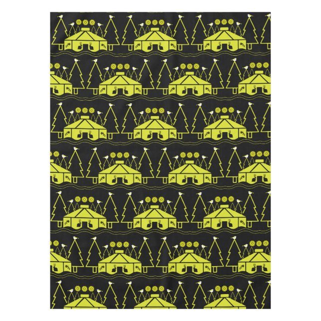 Mantel Yurta viviendo en la naturaleza (Anverso)