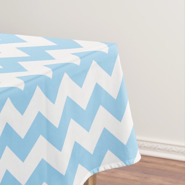 Mantel Zigzag Azul, Chevron Azul, Patrón Geométrico (In Situ)