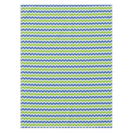 Mantel Zigzag brillante del azul y de la verde lima