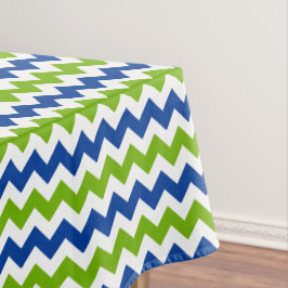 Mantel Zigzag brillante del azul y de la verde lima