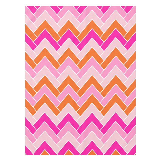 Mantel Zigzag Rosa Y Naranja Chevron (Anverso)