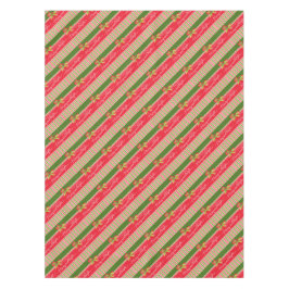 Manteles brillantes de rayas verdes rojas y alegre