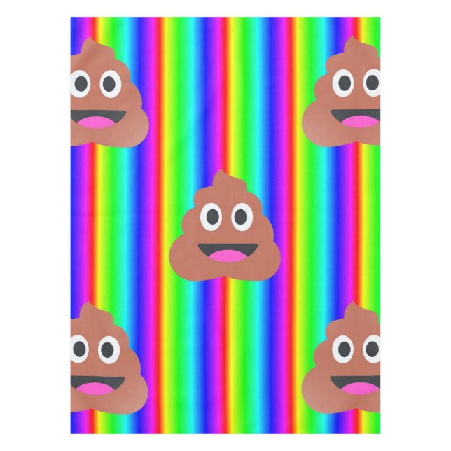 manteles de emoji de caca de arcoiris (Anverso)