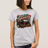 Mantén Girando Disco de Vinilo Vintage Camiseta Mu