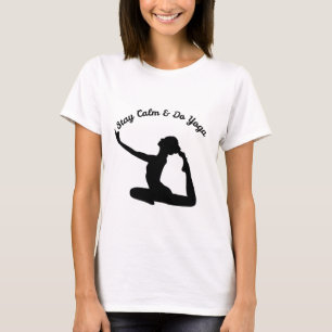 Mantén la Calma & Haz Yoga Camiseta   Minimal Yoga