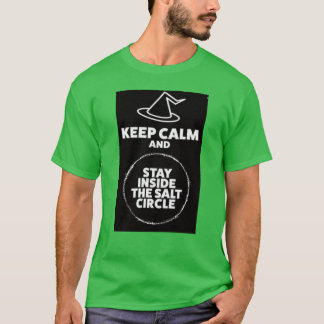 Mantén la calma / salina círculo verde camiseta