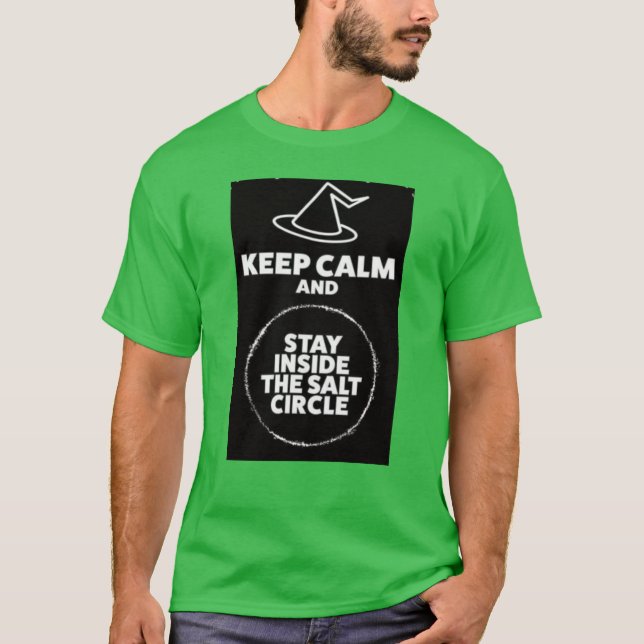 Mantén la calma / salina círculo verde camiseta (Anverso)