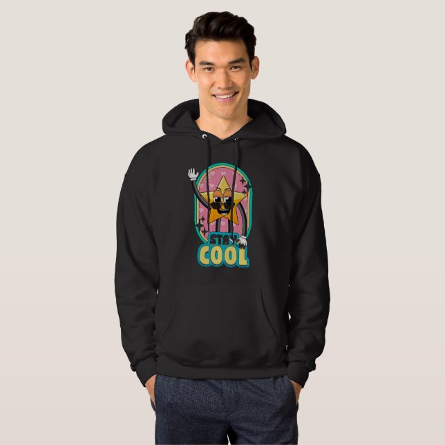 Mantén la Calma - Sudadera con Capucha Negra de Es (Anverso completo)