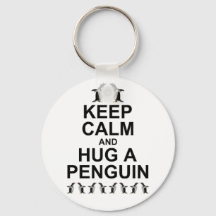Mantén la calma y abraza a un pingüino llavero