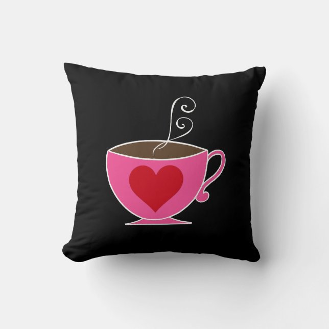 Mantén la Calma y Bebe Café Almohada Decorativa (Anverso)