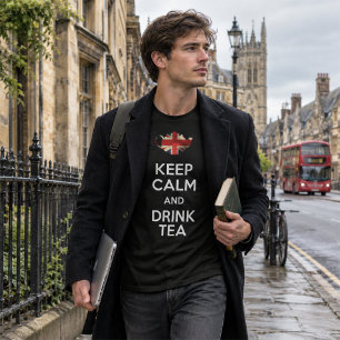 Mantén la Calma y Bebe Té - Camiseta Básica de Hom