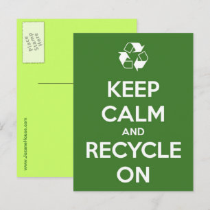 Mantén la Calma y Recicla Tarjeta Postal