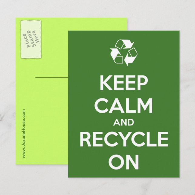 Mantén la Calma y Recicla Tarjeta Postal (Anverso / Reverso)