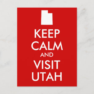 Mantén la calma y visita Utah Tarjeta postal