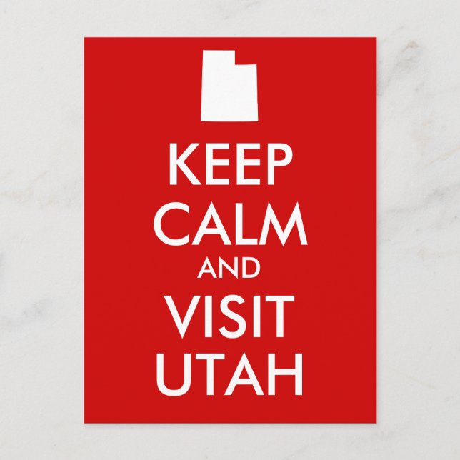 Mantén la calma y visita Utah Tarjeta postal (Anverso)
