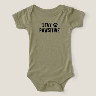 Mantén la Pata Positiva Cute Huella de Pata Verde 