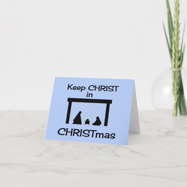 Mantener a CRISTO en Navidades tarjetas de felicit (Anverso)