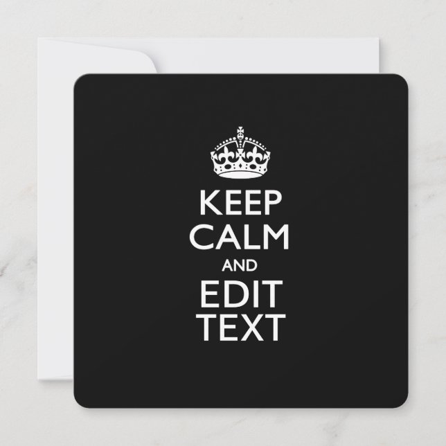 Mantener CALMA Y Editar Invitación de Texto Person (Anverso)