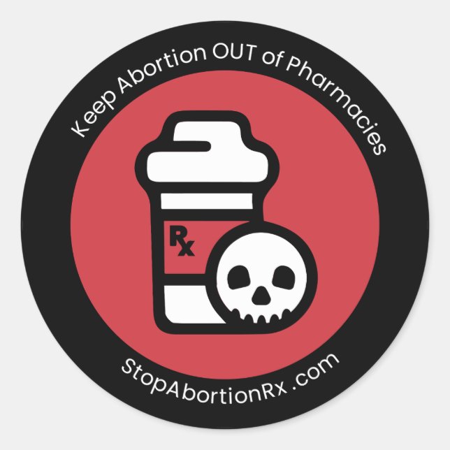 "Mantener fuera el aborto" 2" Pegatina StopAbortio (Anverso)