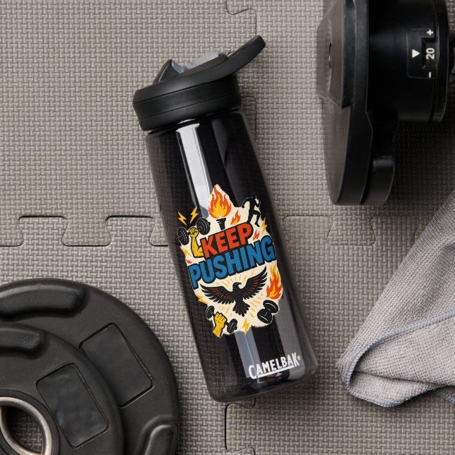MANTENER IMPULSANTE Botella de Agua Motivacional - (Gimnasio (girado))