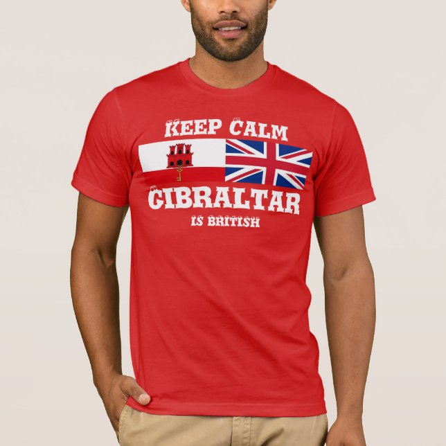 Mantener la calma Gibraltar es diseño de camisetas (Anverso)