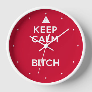 Mantener la calma parodia divertida reloj de pared