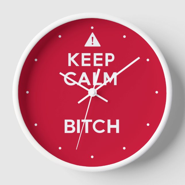 Mantener la calma parodia divertida reloj de pared (Anverso)