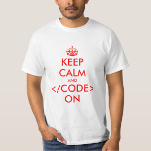 Mantener la calma y codificar la camiseta   nerd d