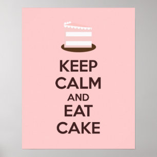 Mantener la calma y comer la impresión del Poster