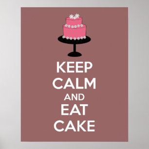 Mantener la calma y comer la impresión del Poster 