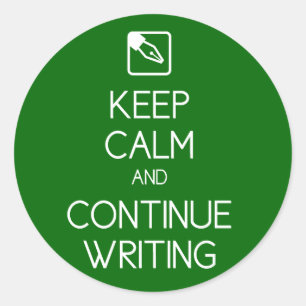 Mantener la calma y continuar escribiendo Pegatina