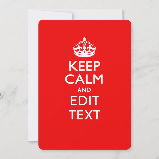 Mantener la CALMA y editar texto en rojo (Anverso)