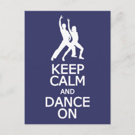 Mantener la calma y el baile en la postal del pers