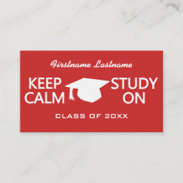 Mantener la calma y el estudio en tarjetas persona