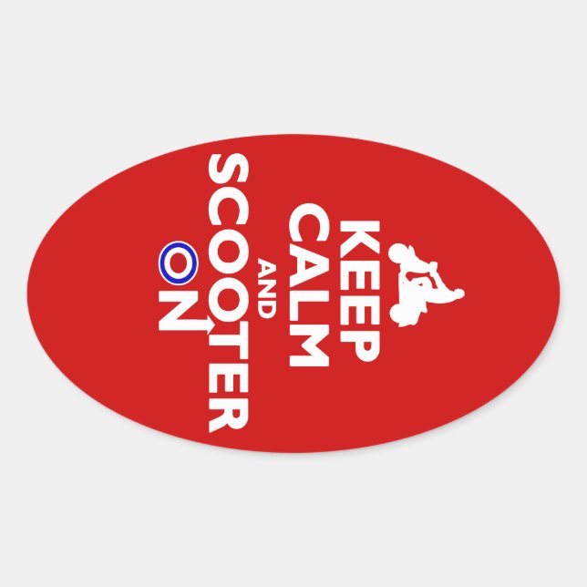 Mantener la calma y el Scooter en los Pegatinas de (Anverso)