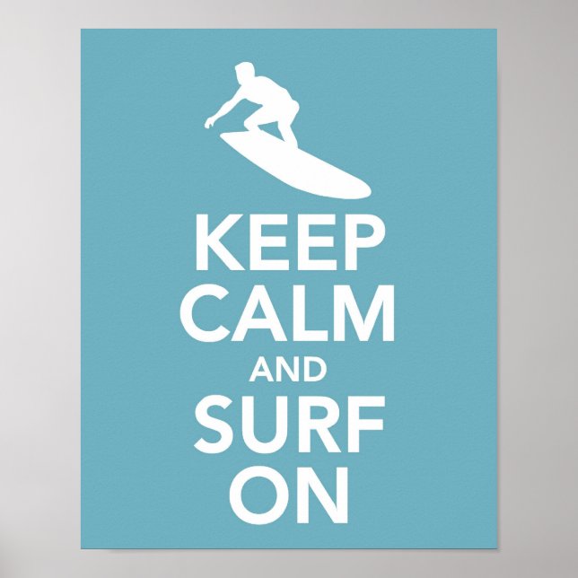 Mantener la calma y el surf en la impresión / post (Frente)