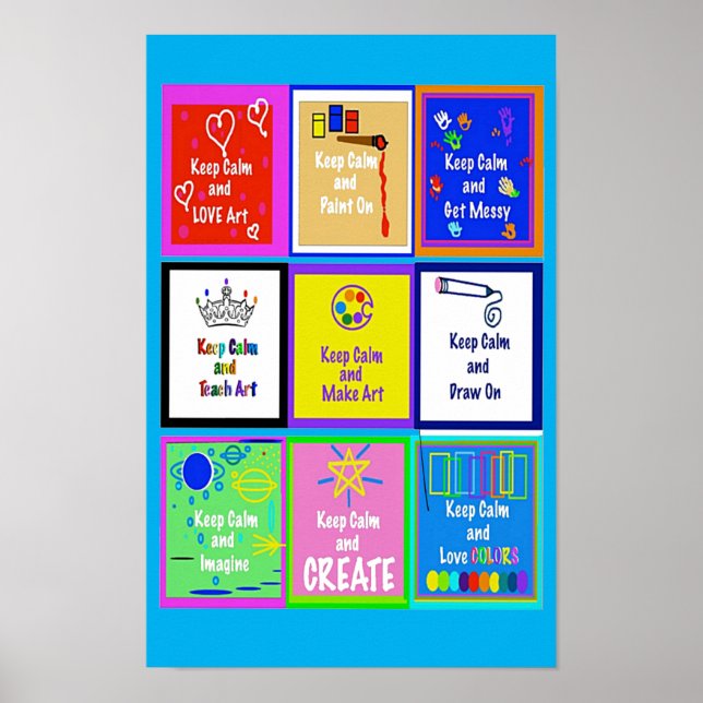 Mantener la calma y enseñar Poster de arte (Frente)