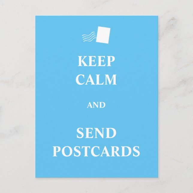 Mantener la calma y enviar postales (Anverso)