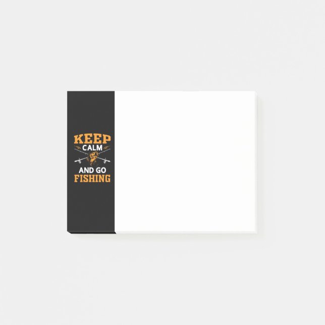 Mantener La Calma Y Ir A Pescar Notas Post-it (Anverso)